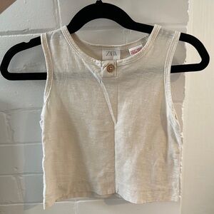 18-24M Zara Kids Boys Cream Muscle Shirt